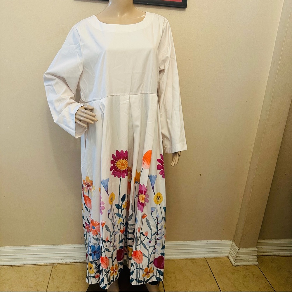 Elegant Floral Long Sleeve Dress